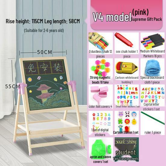 Double-Sided Magnetic Doodle & Writing Easel for Toddlers - Dust-Free Blackboard
