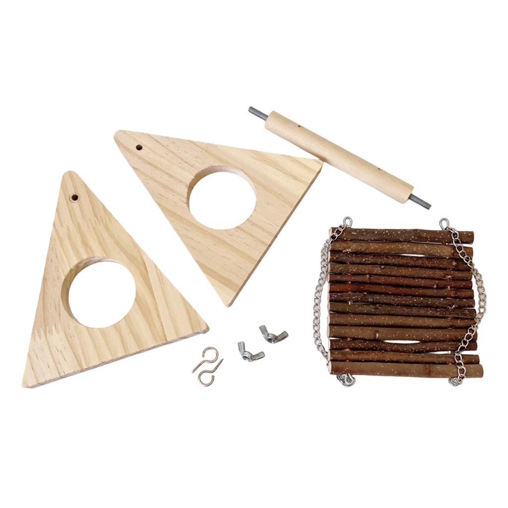 Hamster Swing Hammock Wooden Hamster Swing Toy Cage Accessories for Chinchilla Rat Gerbil Dwarf Hamster Pet Supplies