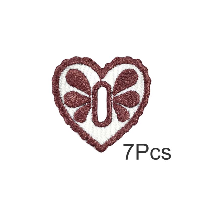 

7Pcs/Set Embroidered Button DIY Love Heart Clothes Hook Button Decoration Fashion Button Accessory Patch Polyester 7PCS