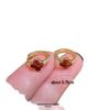 14k Gold-Plated Zircon Flower Earrings: Elegant Red Gemstone French Buckle Jewelry for Women
