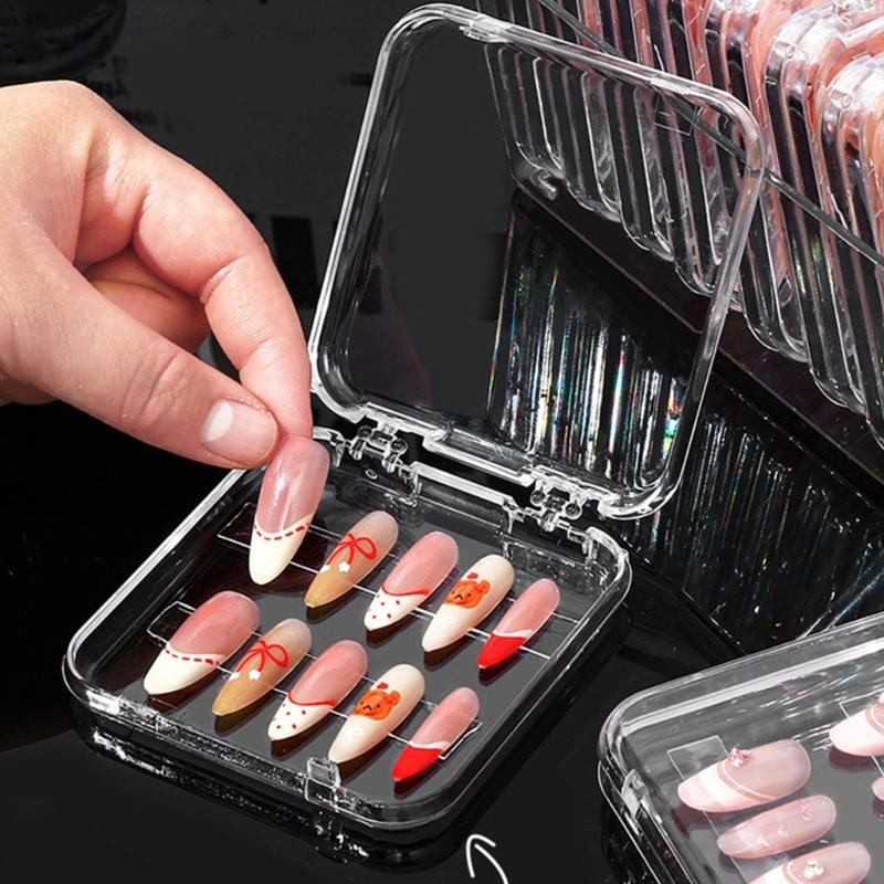 10 Stück Transparente Aufdrücknägel Organizer-Box für Nagelkunst-Business und Salon-Aufbewahrung Falsche Nägel Display Acrylbox