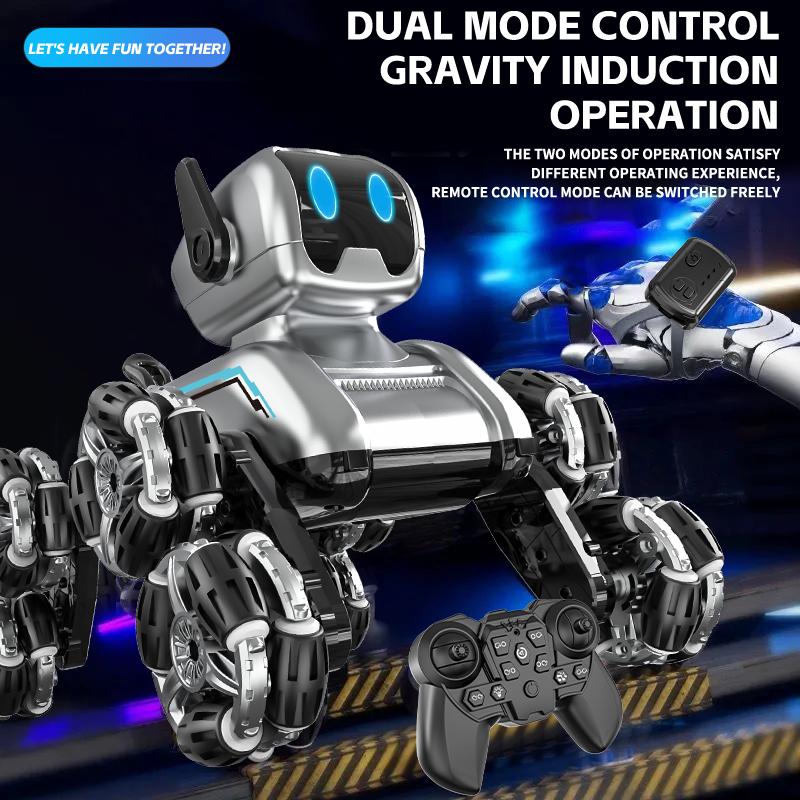 Eight-Wheel Stunt Mechanical Dog Electric Watch-Sensing Intelligent Robot Toy New Children's Toy Remote Control Gift