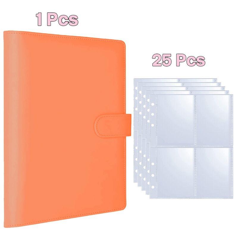 A5 Kpop Photocard Binder with 25 pages 4-Pocket Card Collector Album with 200 Card Slots PU Leather Cover Organizing Cards