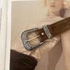 Zinc Zinc Alloy Ethnic Style Belt Vintage Printed Pants Decorative Fashion PU Leather Belt  Female