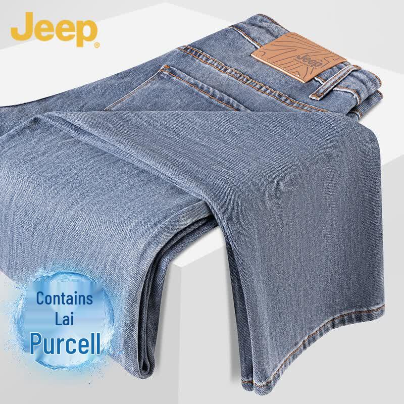 JEEP Men s Lyocell Blend Stretch Straight-Leg Jeans 35