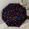 1 st Stjärnor Färgstarkt Mönster Paraplydesign Automatiskt Öppnings- och Stängningsparaply, Högkvalitativt Reseparaply, Lätt och Bärbart, -78