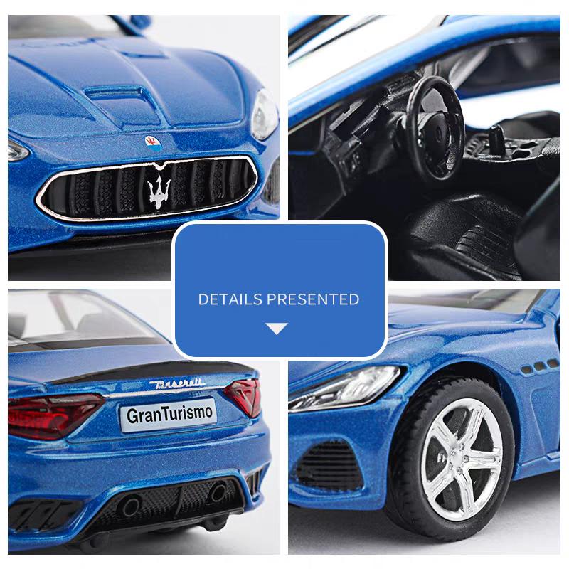 Maserati GranTurismo MC Coupe Simulation Diecast & Toy Vehicle Pull Back & Doors Open RMZ City 1:36 Alloy Car Model Gifts For Children