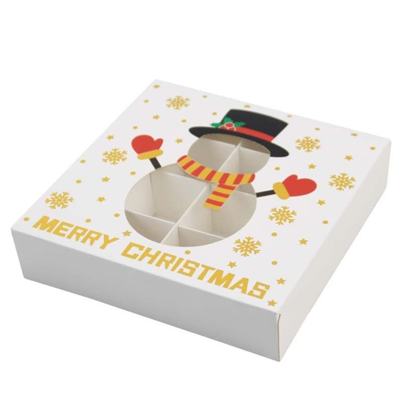 12Pcs Christmas Chocolate Box Gold Foil Chocolate Gift Box with 12 Slot Christmas Treat Boxes for Cookie Candy Chocolate