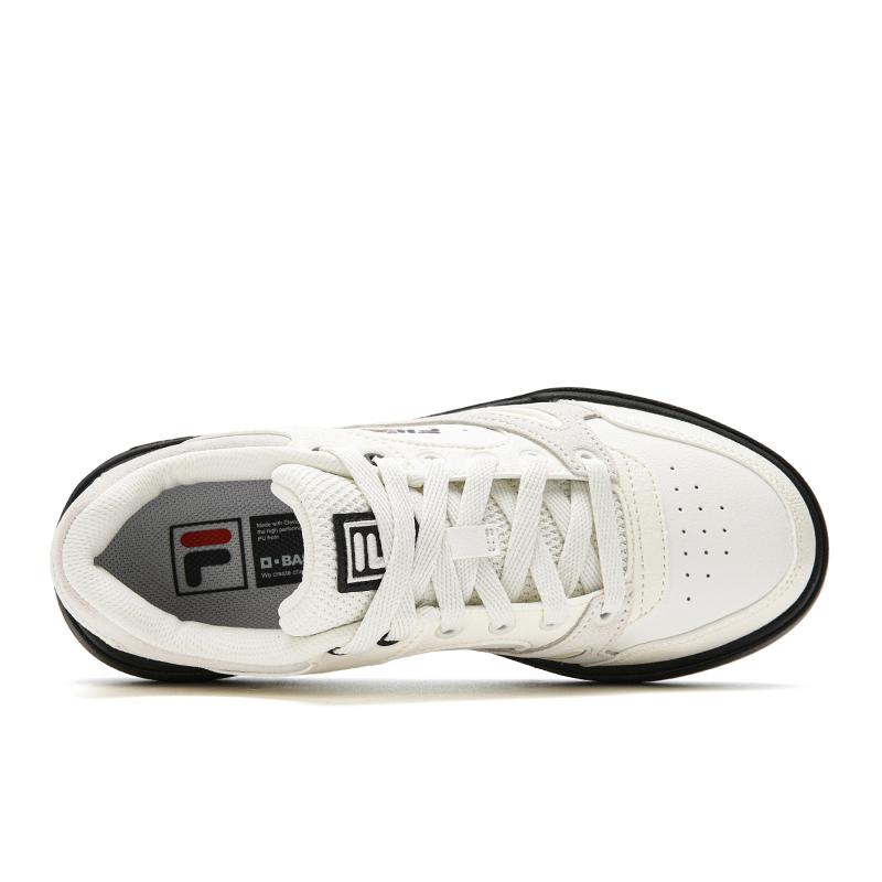 Fila CAMPUS Skateboard Shoes Women's Low Top Snow/Caviar Gray F12W633223FSC