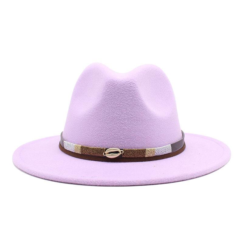 Spring Simple Casual Warm Woolen Top Hat Versatile British Belt Jazz Hat Men'S Hat