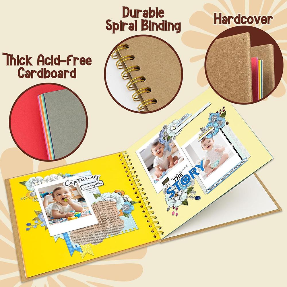 Scrapbook Album 20 Sheets 40 Pages Colored Pages Handbook Creative Art Diary Drawing Writing