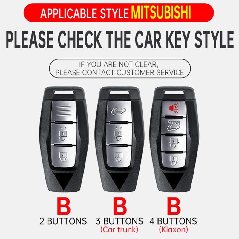Zinc Alloy Leather Car Key Key Case For Mitsubishi Outlander Key Fob Car Key Case Key Chain