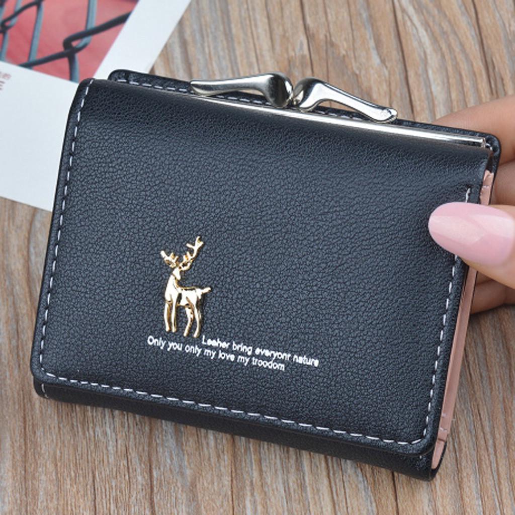 Women Wallets Short  Deerlet  Coin Purse Card Holder Bag