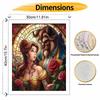 Disney Beauty Beast Oil Painting Kit Home Bedroom Wall Decor Handmade Gift Romantic Stained Glass Art Canvas Craft for Couple Lovers