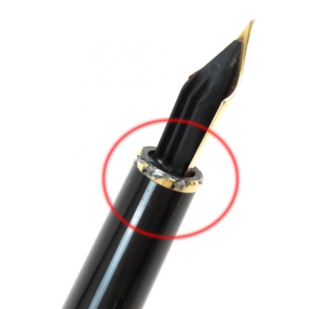 Montblanc Fountain Pen Meisterstück Classic White Star Black Gold 14K Mens Used