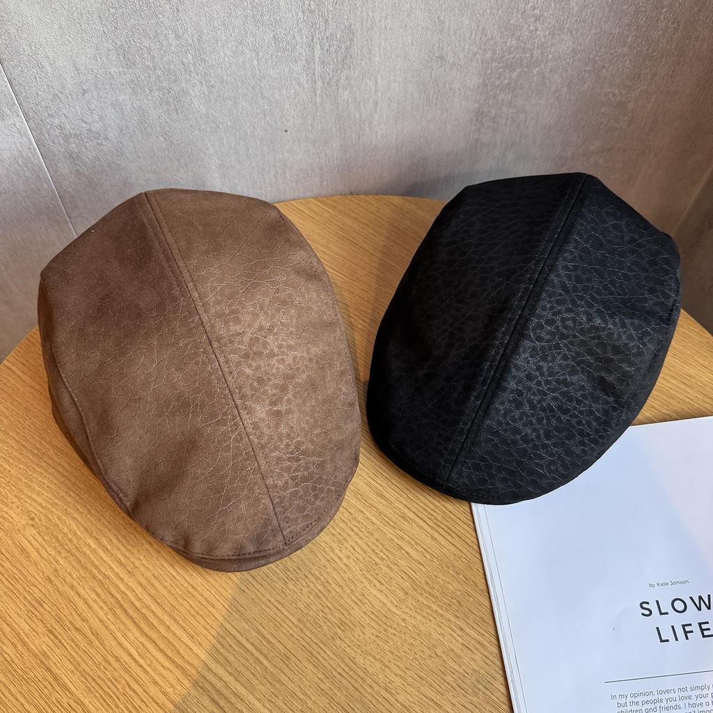 Womens Retro Suede Beret With Short Brim For Autumn And Winter Casual Looks