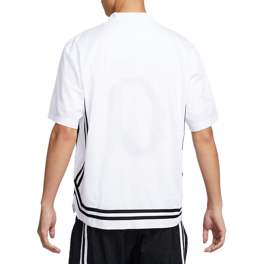 Nike Schnelltrocknendes Kurzarm-Basketballshirt für Herren, Weiß/Schwarz, FN2876-100