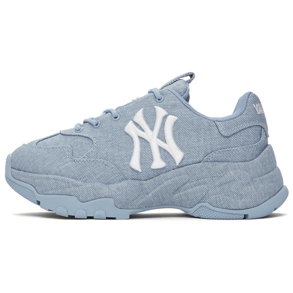 New MLB New York Yankees Anti Slip Wear Resistant Low Top Chunky Sneakers Unisex Blue 3ASHA025N-50BLL