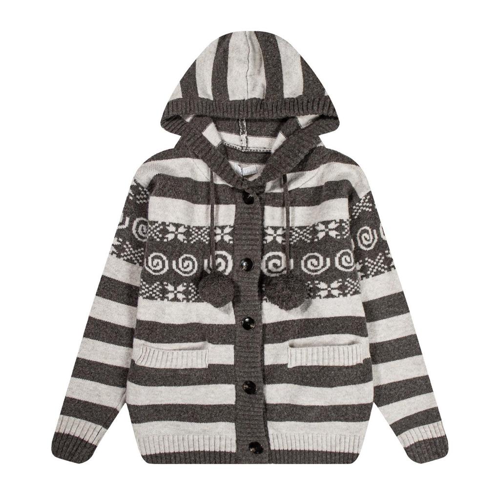 MK Trendy Cross-border Faux Two-piece Button Knit Cardigan Sweater