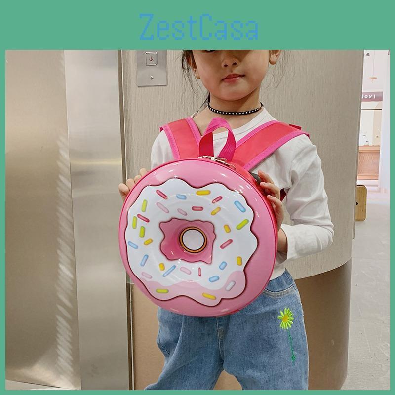 Cute Pattern Cartoon Donut Shaped Large Capacity Children Backpack School For
