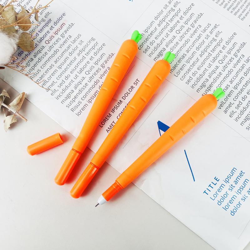 

Kawaii Korean Carrot-Shaped Neutral Pen - Fresh Creative Stationery for Students 0.5 mm чёрный