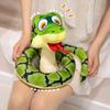 New Creative Cartoon Snake Plush Doll Pillow Super Soft Green Snake Reptile Plush Toy Family Interactive Game Doll Surprise Gift