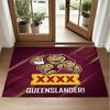 Queensland Maroons Design Crystal Velvet Rug Soft Decorative Mat for Bedroom Entrance