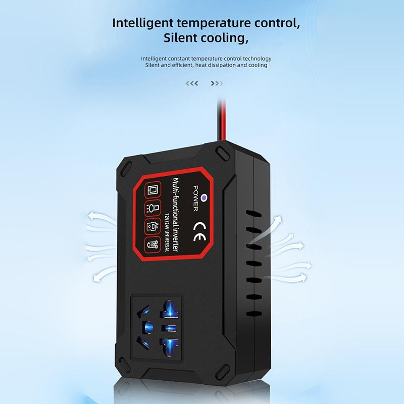 Car Power Inverter 200W 12V/24V To 220V Converter Charger Adapter Universal Socket Portable Vehicle-Mounted Home Auto Inverters