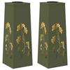 Solar LED Path Light 2 Pcs Olive Green Cold Rolled Steel