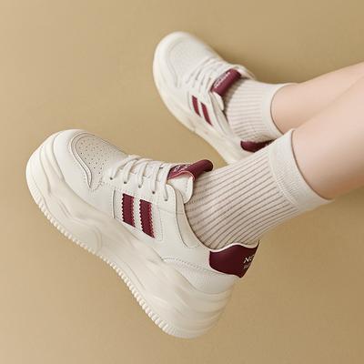 Muffin Platform Women's New Spring Versatile Student Non-slip Heightening Casual Sports Board Shoes