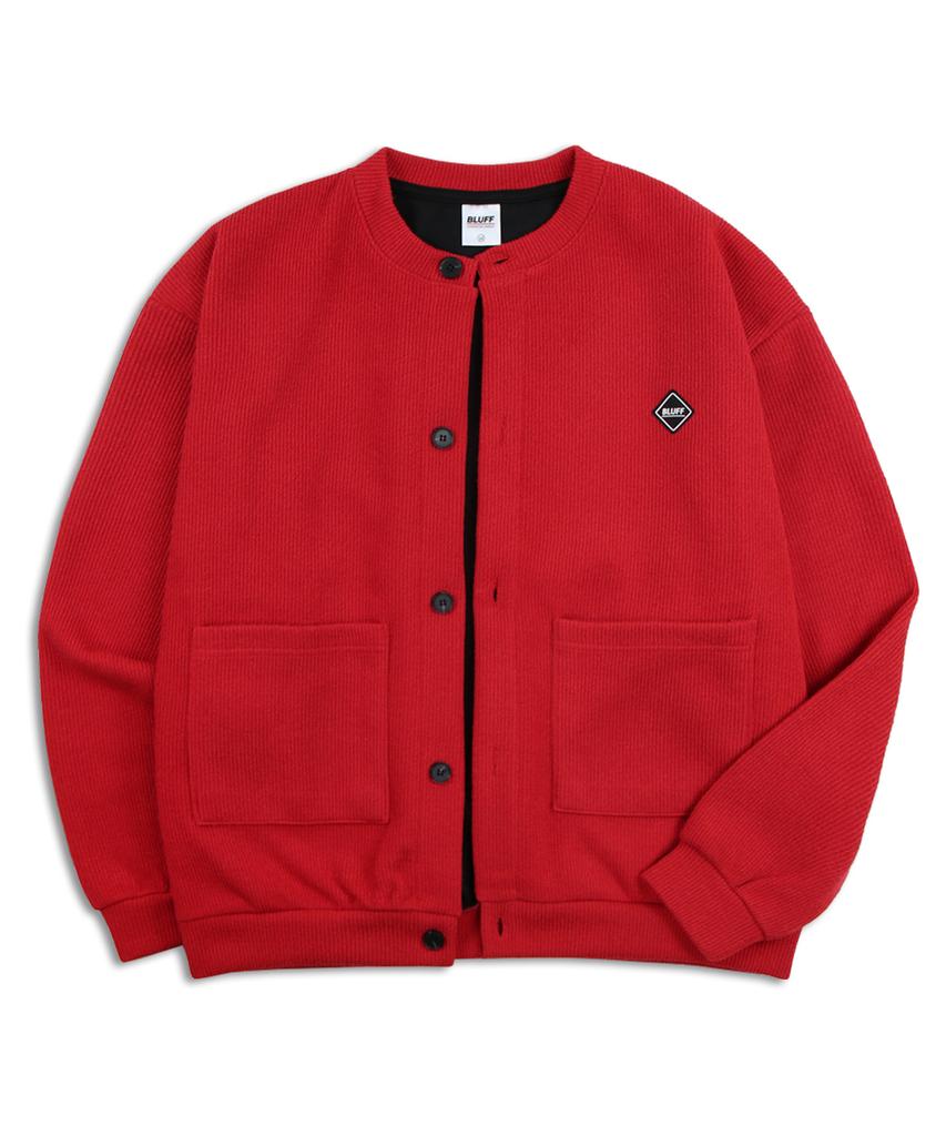 Bluff Knit Fleece Cardigan [Red]