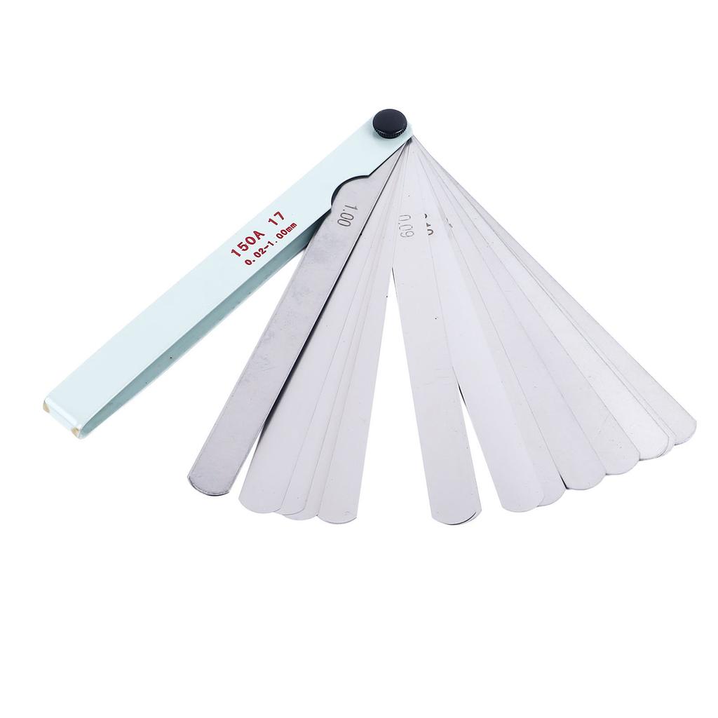 Metrische Fühlerlehre Edelstahl Hohe Genauigkeit 0,02 bis 1,0 mm 17 Blatt Fühlerlehre