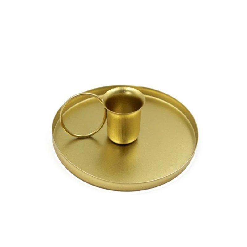 Portable Candle Holder Desktop Candlestick Adornment Metal Candlestick Taper Candle Holder with Handle Home Wedding Decorations