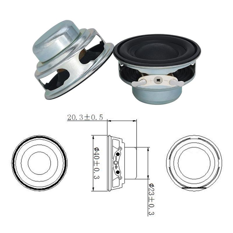 2-inch Full-Range Square/Round Speaker, 4/8 Ohm, 3-10W, 50-53mm, Dual Internal Magnet
