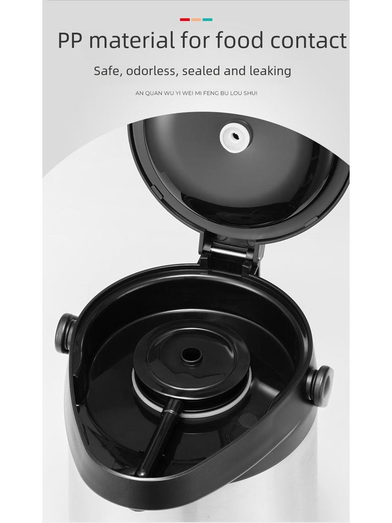 Compact Stainless Steel Press Type Thermos with Integrated Air Pressure