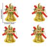 Christmas Bell Ornaments 4 Piece Hangable Decoration With Bow Christmas Tree Ornaments For Tree Door Wreath Outdoor Holiday
