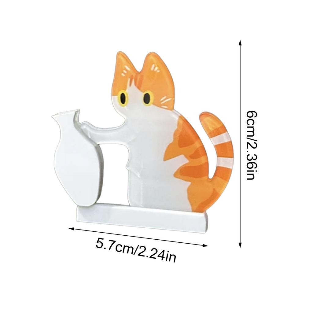 Cat Whisker Holder Magnets Cute Magnetic Refrigerator Ornament Kawaii Cat Push Vase Desk Decor Acrylic Pet Memorial Decor Holder