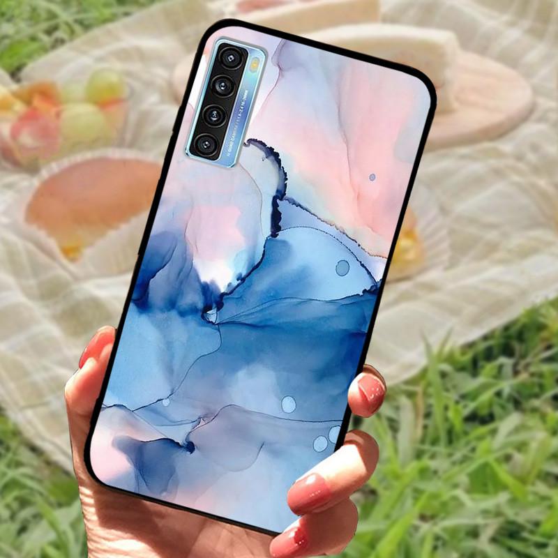 For TCL 20 5G Case Cover For TCL 20L Plus Silicone Soft Marble Black Bumper Funda Coque for TCL 20S 20LPlus TCL20 Protective