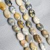Hand-Painted Natural Gemstone Oval Beads for DIY Jewelry Necklaces & Bracelets