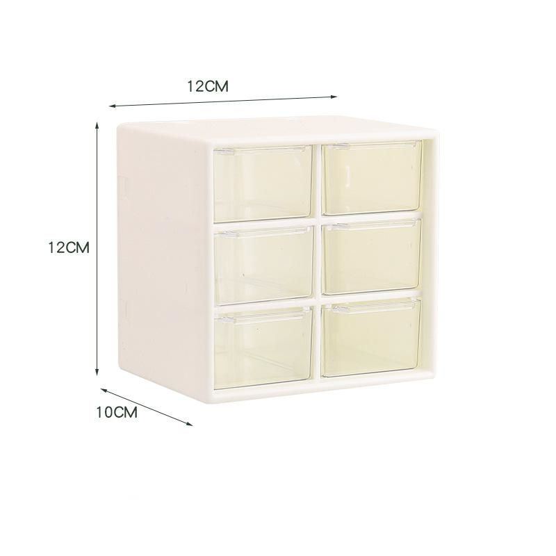 

Plastic multi-lattice Drawer Jewelry Girl scrunchie headwear Storage Box Accessories Bracelet Earrings Ring organizing box M(6 grids) белый