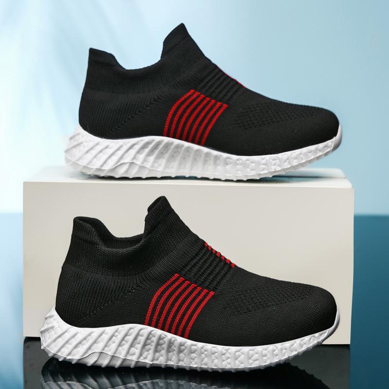 Spring and Autumn New Shoes Flying Woven Mesh Socks Shoes Sports Shoes One Pedal Outdoor Casual Versatile Wear-resistant Breathable Shoes