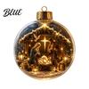 Warm White Christmas Tree Decorations Glowing Decorative Ball Lighted Ornament with Festive Scene LED Modern Hanging Lights Decor String Glow Home