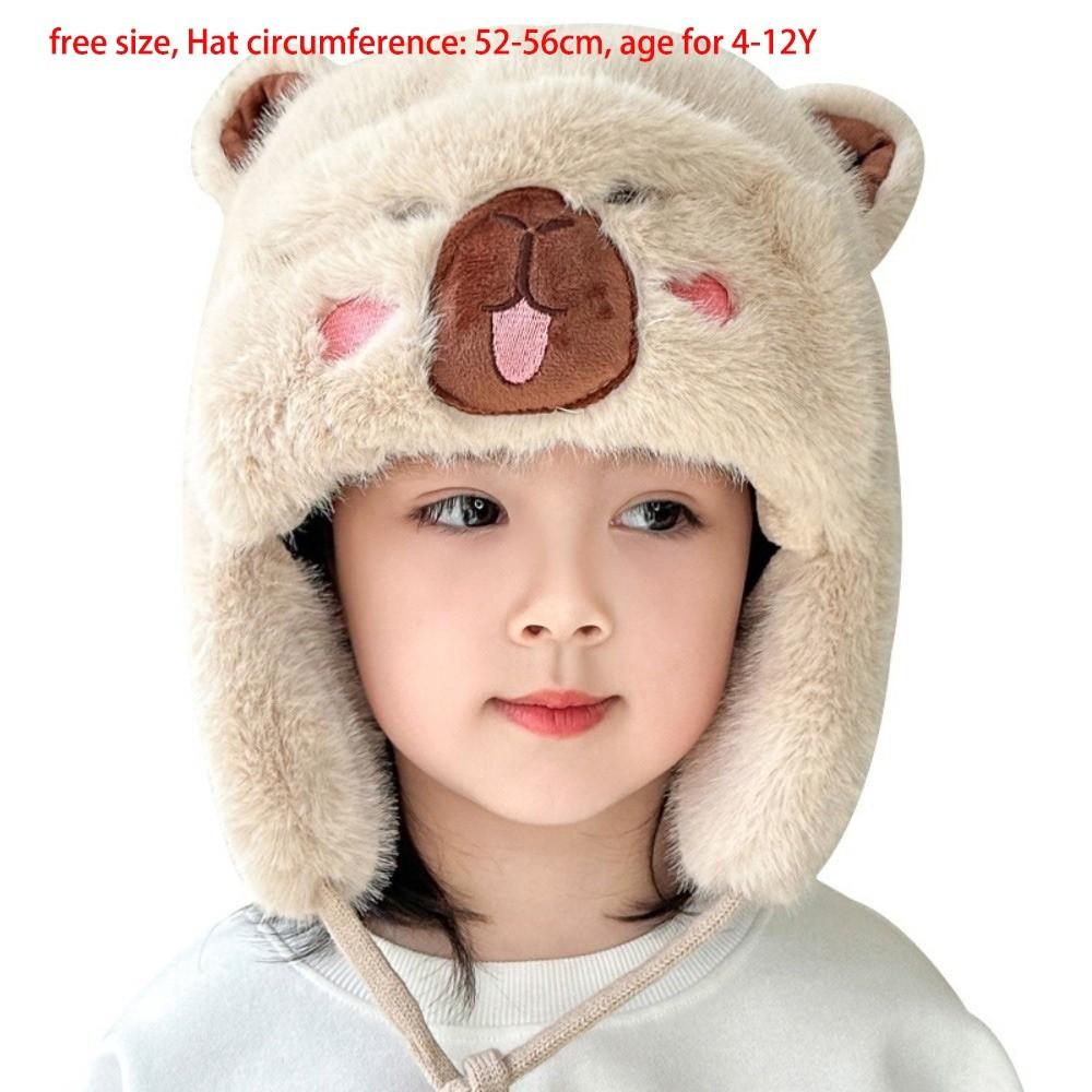 Plush Pullover Cap Warm Ear Protection Hat New Hooded Hat  for 4-12Y