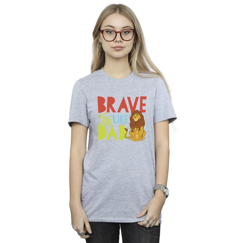Disney Womens/Ladies The Lion King Brave Like Dad Cotton Boyfriend T-Shirt