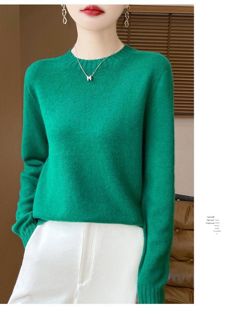 100% Pure Wool Loose Knit Fashion Sweater - Cashmere Thickened Pullover for Autumn/Winter.