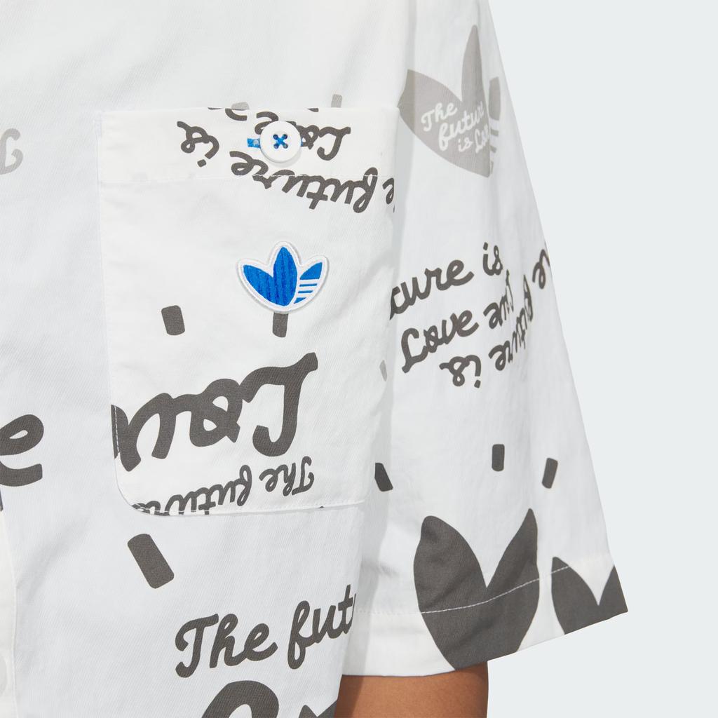 adidas Originals SS24 CVD Shirt AOP Series Loose Fit Urban Functional Multi-Pocket Short Sleeve Shirt Men Shirts White JM5152