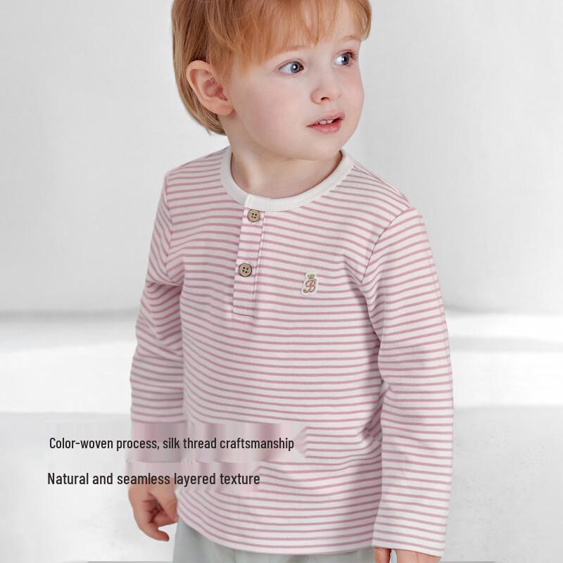 Babylove Infant/Toddler Striped Long-Sleeve Cotton T-Shirt