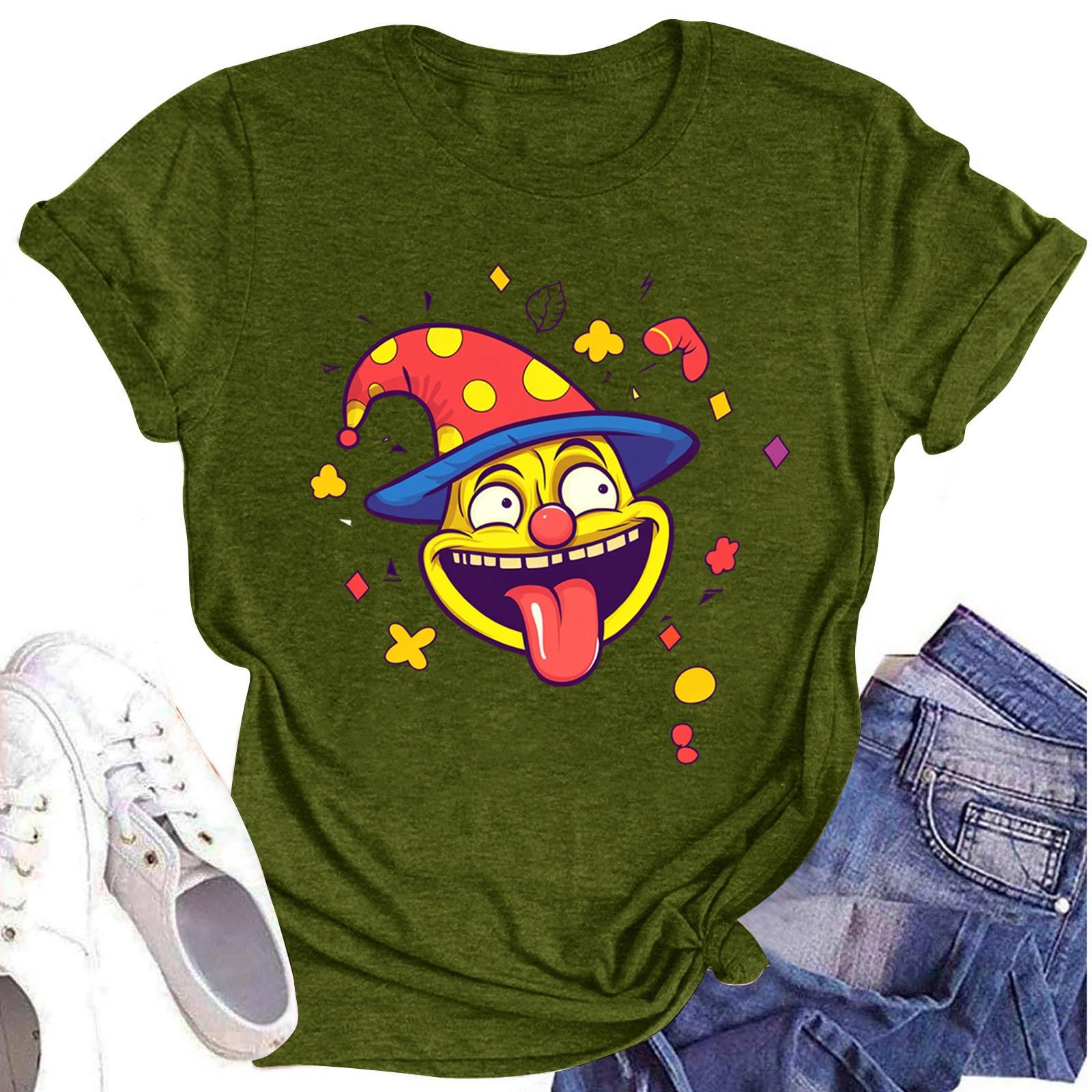 

Женская повседневная футболка с короткими рукавами и круглым вырезом с принтом и буквенным топом S