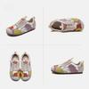 Johnature Color Contrasting Casual Flat Shoes Comfortable Lightweight Soft Soled Retro Women's Shoes