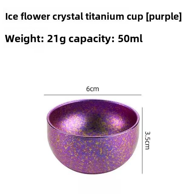 Pure Titanium Double-layer Small Tea Cup Coffee for Outdoor Camping Coffee and Tea Tableware Set Brewing Tea Cup 50ML Teapot